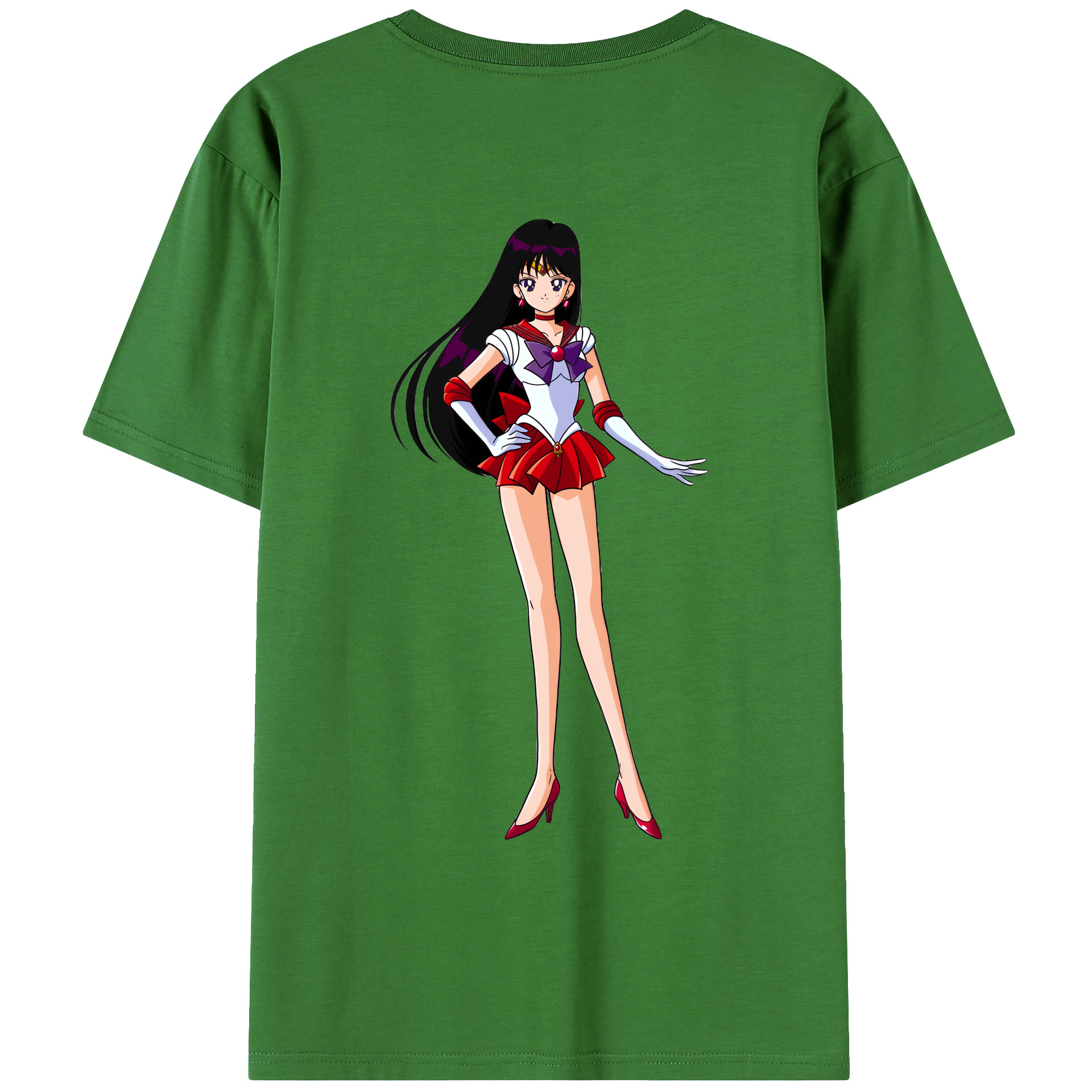（画像用） 美少女戦士セーラームーン 火野レイ ひの レイ Sailor Moon Hino Rei （セーラーマーズ,Sailor Mars） レディース半袖Tシャツ(バックプリント)